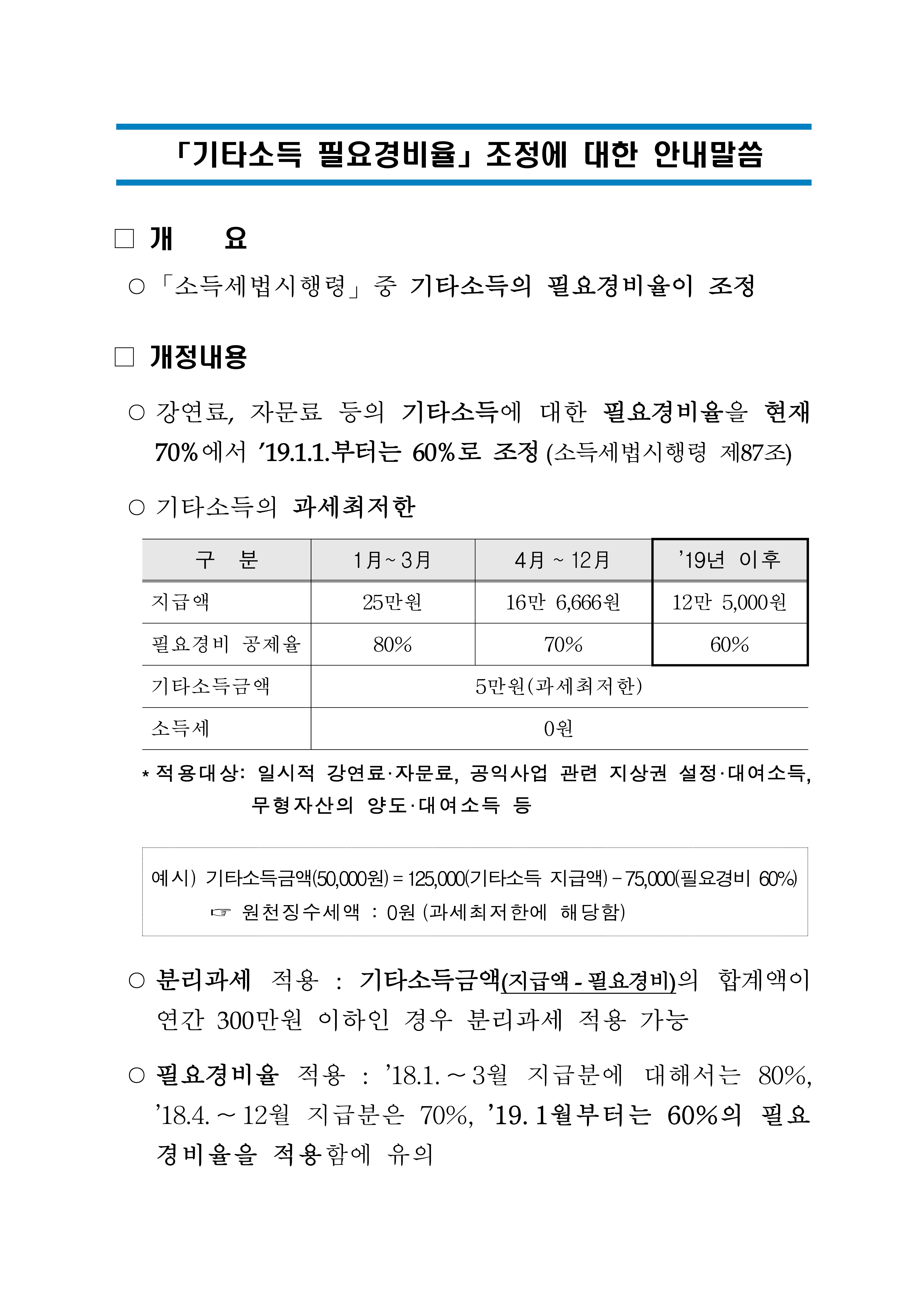 기타소득 필요경비율 조정 안내(홈페이지 공지)_1
